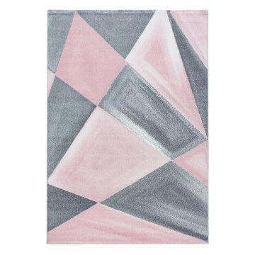 Beta Bakla alfombra pelo corto corredor 80x250cm rosa