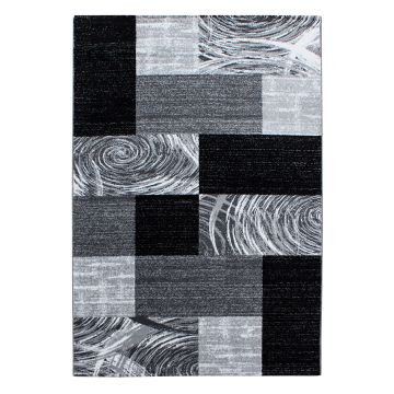 Parma Jawa alfombra pelo corto rectangular 140x200cm negro