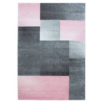 Lucca Bloque alfombra pelo corto rectangular 240x340cm rosa