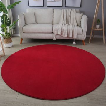 Sky alfombra pelo corto redondo Ø 120cm rojo
