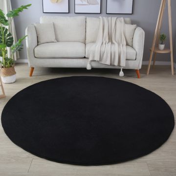 Sky alfombra pelo corto redondo Ø 200cm negro