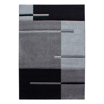 Hawaii Rayas alfombra pelo corto rectangular 140x200cm gris