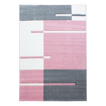 Hawaii Rayas alfombra pelo corto rectangular 240x340cm rosa