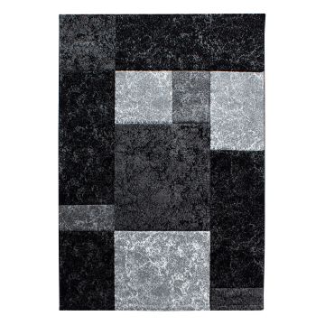 Hawaii Bloquea alfombra pelo corto rectangular 280x370cm negro