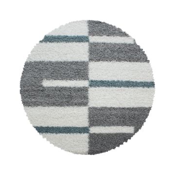 Gala Shaggy alfombra pelo largo redondo Ø 160cm turquesa