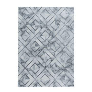 Naxos Rhamnous W alfombra pelo corto corredor 80x250cm plata