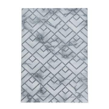 Naxos Parallel W alfombra pelo corto corredor 80x250cm plata