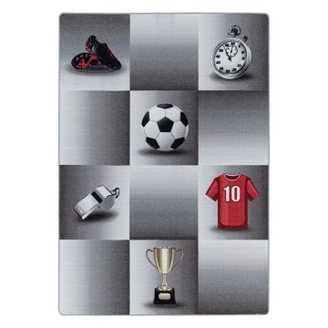 Play Campeón alfombra de juego antideslizante habitación infantil de bucle rectangular 80x120cm gris