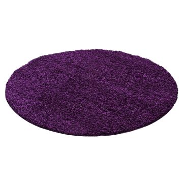 Life Shaggy alfombra pelo largo redondo Ø 160cm morado