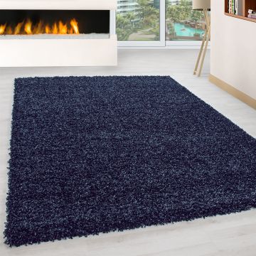 Life Shaggy alfombra pelo largo rectangular 300x400cm azul marino