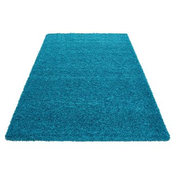 Life Shaggy alfombra pelo largo corredor 100x200cm turquesa