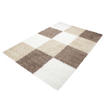 Life Shaggy Bloque alfombra pelo largo rectangular 60x110cm moca