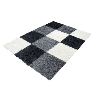 Life Shaggy Bloque alfombra pelo largo rectangular 200x290cm negro