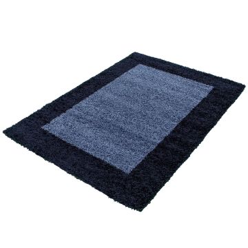 Life Shaggy Sombra alfombra pelo largo corredor 100x200cm azul marino