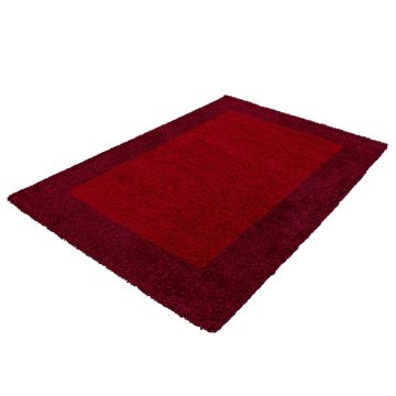 Life Shaggy Sombra alfombra pelo largo corredor 100x200cm rojo