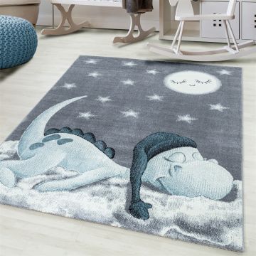 Bambi Schlafender alfombra habitación infantil pelo corto rectangular 120x170cm azul