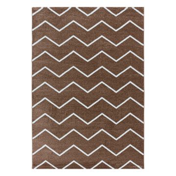 Rio Zigzag alfombra pelo largo rectangular 140x200cm cobre