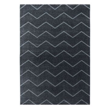 Rio Zigzag alfombra pelo largo rectangular 140x200cm gris