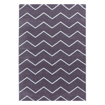 Rio Zigzag alfombra pelo largo rectangular 140x200cm morado