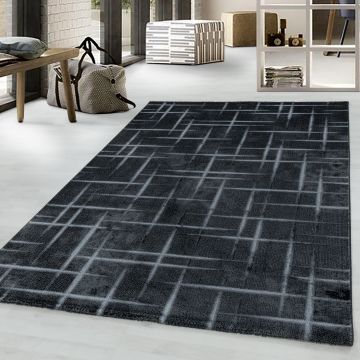 Costa Fisk alfombra pelo corto corredor 80x250cm negro