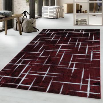 Costa Fisk alfombra pelo corto corredor 80x250cm rojo