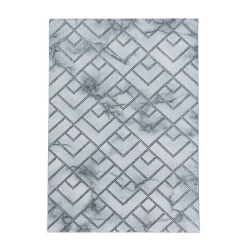 Naxos Parallel W alfombra pelo corto rectangular 140x200cm plata