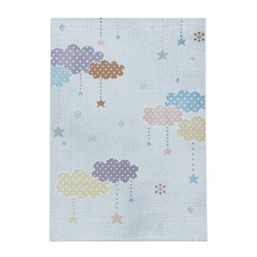 Lucky Nubes alfombra bebé habitación infantil pelo corto rectangular 160x230cm blanco