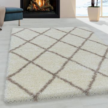 Alvor Shaggy alfombra pelo largo corredor 80x250cm crema