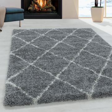 Alvor Shaggy alfombra pelo largo corredor 80x250cm gris