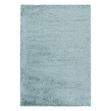 Fluffy Shaggy alfombra pelo largo corredor 80x250cm azul