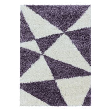 Tango Shaggy alfombra peluda pelo largo rectangular 60x110cm morado