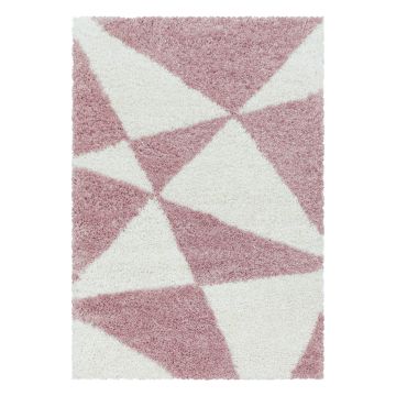 Tango Shaggy alfombra peluda pelo largo rectangular 280x370cm rosa