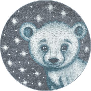 Bambi Oso Polar alfombra habitación infantil pelo corto redondo Ø 120cm azul