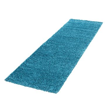 Life Shaggy alfombra pelo largo corredor 80x250cm turquesa