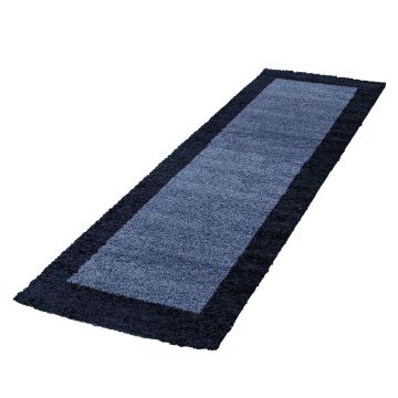 Life Shaggy Sombra alfombra pelo largo corredor 80x250cm azul marino