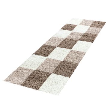 Life Shaggy Bloque alfombra pelo largo corredor 80x250cm moca