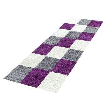 Life Shaggy Bloque alfombra pelo largo corredor 80x250cm morado