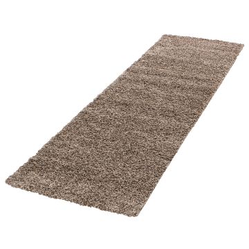 Life Shaggy alfombra pelo largo corredor 80x250cm moca