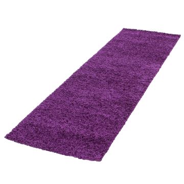 Life Shaggy alfombra pelo largo corredor 80x250cm morado