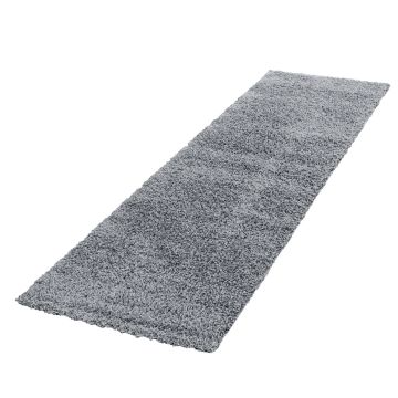 Life Shaggy alfombra pelo largo corredor 80x250cm gris claro