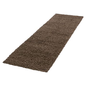 Life Shaggy alfombra pelo largo corredor 80x250cm marrón