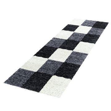 Life Shaggy Bloque alfombra pelo largo corredor 80x250cm negro