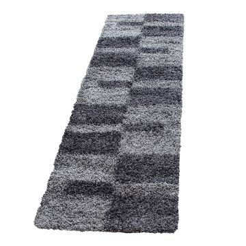 Gala Shaggy alfombra pelo largo corredor 80x250cm gris