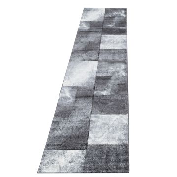 Hawaii Tetris alfombra pelo corto corredor 80x300cm gris