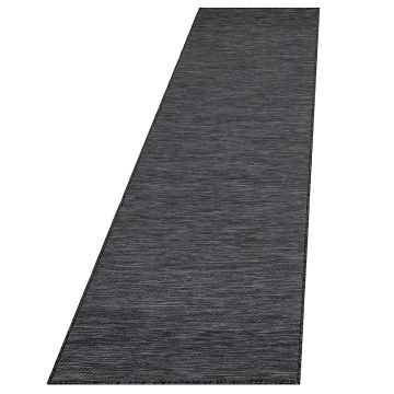 Mambo alfombra tejida plana corredor 67x230cm negro