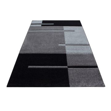 Hawaii Rayas alfombra pelo corto rectangular 120x170cm gris