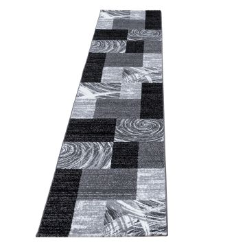 Parma Jawa alfombra pelo corto corredor 80x300cm negro