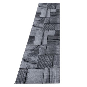 Parma Lami alfombra pelo corto corredor 80x300cm negro