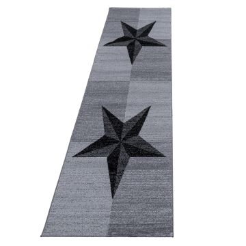 Plus Estrella alfombra pelo corto corredor 80x300cm gris