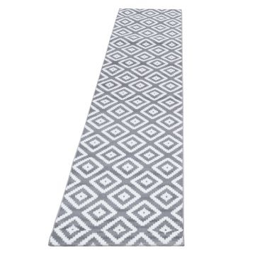 Plus Rhombus alfombra pelo corto corredor 80x300cm gris